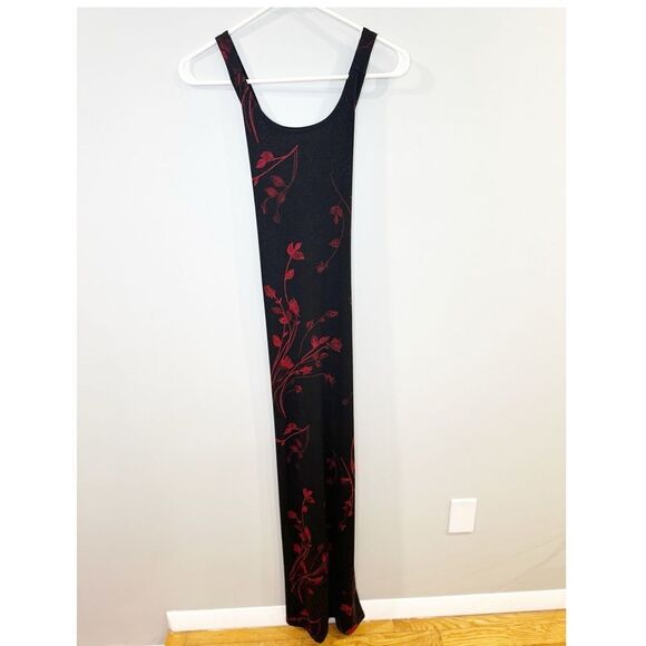 Byer Too Dresses & Skirts - Vintage 90s byer black and red floral maxi dress